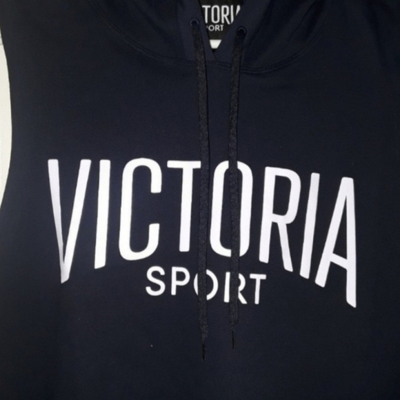 Victoria's Secret Sport Sleeveless Tunic Hoodie Navy Blue Size Medium - Picture 3 of 7